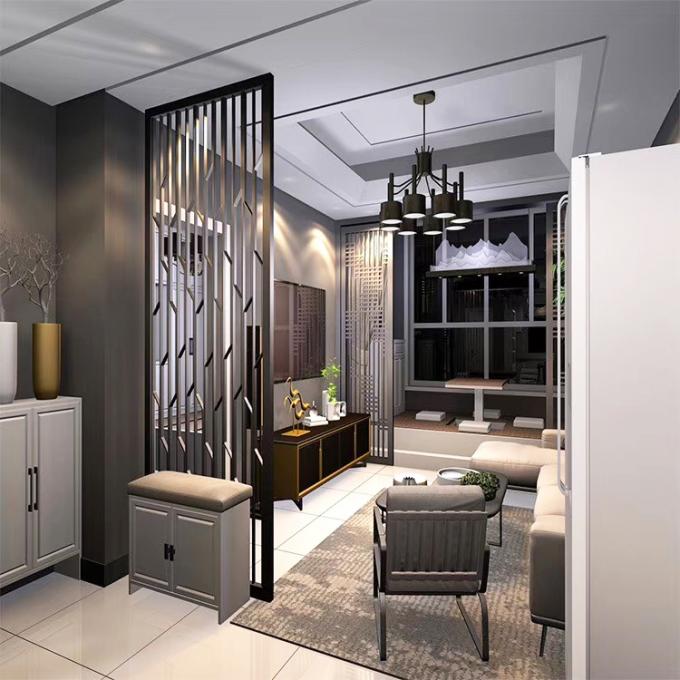 アメリカンスタイルのレーザーカット ゴールドステンレス鋼 スクリーンルームパーティション 2