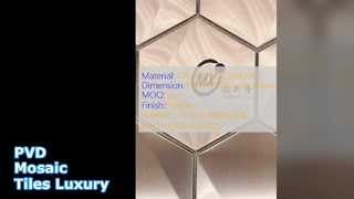 ゴールド ローズ ゴールド ブラック PVD ​​モザイク タイル