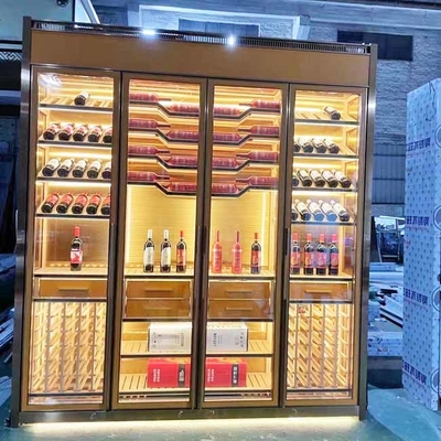ローズの金の現代レストランのワインの飾り戸棚TUV 350*190cm