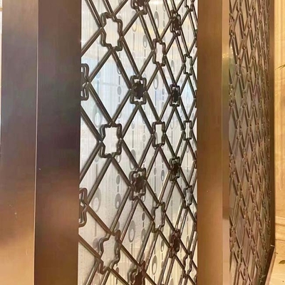 Modern 304 316 201 Gold Rose Bronze Mirror Hairline Laser Cut Hollow Stainless Steel Metal Screen Partition Room Divider