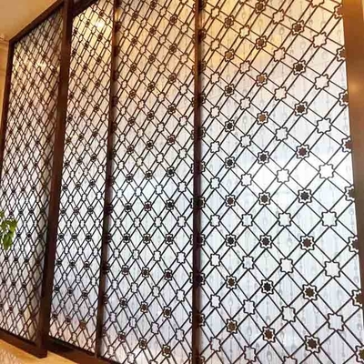 Modern 304 316 201 Gold Rose Bronze Mirror Hairline Laser Cut Hollow Stainless Steel Metal Screen Partition Room Divider