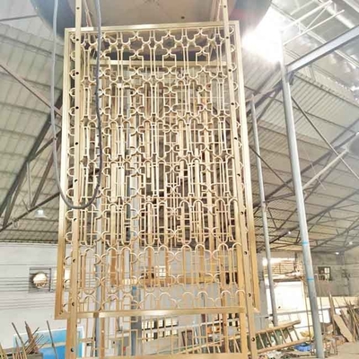Modern 304 316 201 Gold Rose Bronze Mirror Hairline Laser Cut Hollow Stainless Steel Metal Screen Partition Room Divider