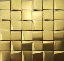 良い値段 48 3d台形ステンレス鋼のモザイク・タイル293×293mmの台所装飾 オンライン