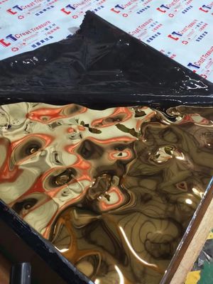 良い値段 天井の装飾のための4X8feet 8Kミラーのチタニウム金水さざ波のステンレス鋼 シート オンライン