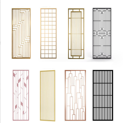 Hollow Metal Stainless Steel Screen Partition Hotel Entrance Door Background Wall