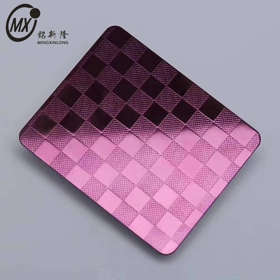 304 Color Violet Purple Embossed Stainless Steel Sheet Panel For Wall Interior Design