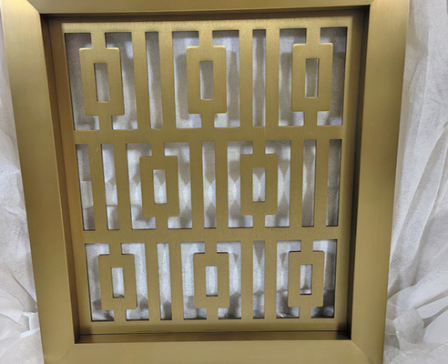 304 Finish Brushed Stainless Steel Metal Screen Partition Antique Gold Brass Color Satin Laser Engrave Room Dividers