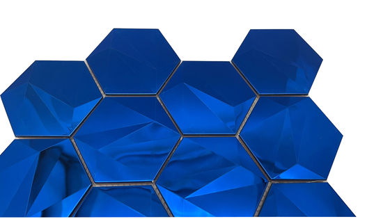 お買い得 豪華アート ザファイア鏡 六角三次元金属モザイク 3Dモデルデザイン バーホームビレッジ ホテル オンライン