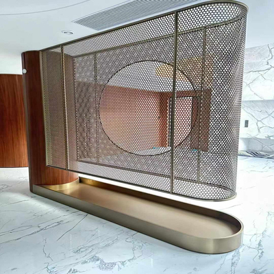 Antique Color 304 Rose Gold Satin Brushed Hairline Laser Stainless Steel Metal Screen Partition Divider Sculp