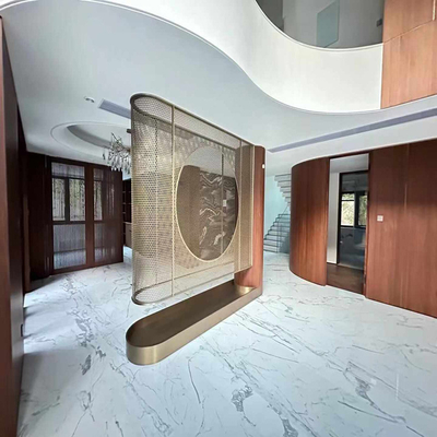 Antique Color 304 Rose Gold Satin Brushed Hairline Laser Stainless Steel Metal Screen Partition Divider Sculp