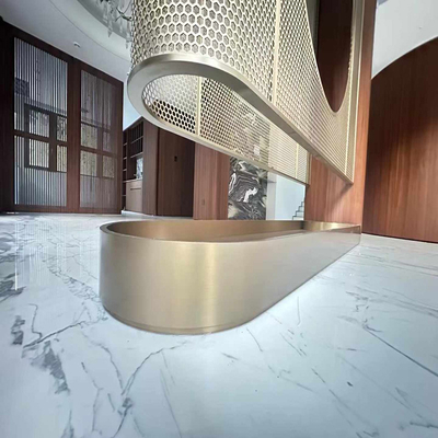Antique Color 304 Rose Gold Satin Brushed Hairline Laser Stainless Steel Metal Screen Partition Divider Sculp