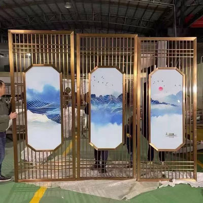 メタル・モダン・デザイン ヘアライン ステンレス・スティール プライベート・パーティション・スクリーン リビング