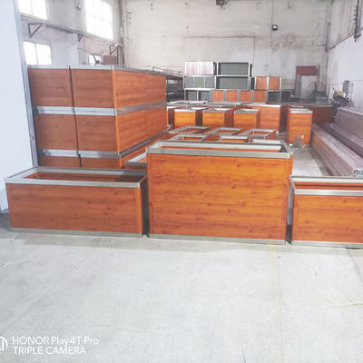 お買い得 木目調のガーデンストリート家具、大型長方形メタルプランター、屋外アルミニウムプランターボックス、ステンレス鋼フラワーポット オンライン