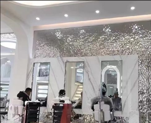 Silver Multi Color 316L 1.2MM Thickness Mirror Wave Water Ripple Stainless Steel Panels With Honeycomb