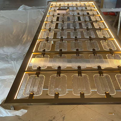 良い値段 Rose Gold White Crystal 304 Stainless Steel Partition For Restaurant Decoration With Light オンライン