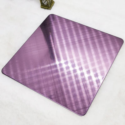 お買い得 等級304の十字のヘアライン ローズの赤い色のステンレス鋼 シートの壁の装飾 オンライン