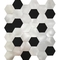 混合される六角形の金属のモザイク装飾的な壁は48 X 48MMの白黒をタイルを張る