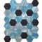 混合される六角形の金属のモザイク装飾的な壁は48 X 48MMの白黒をタイルを張る