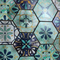 ヨーロッパ六角形花葉パターンインクジェット印刷壁装飾用アルミモザイクタイル