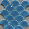南アメリカブルーグリーンスカイブルーカラー扇形パターン壁装飾用セラミックモザイクタイル