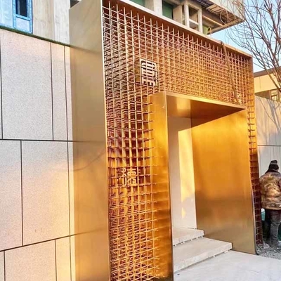 304 金色 ヘアライン ブラシ ステンレス スチール ブラシ ステンレス スチール 入口 ドア 彫刻