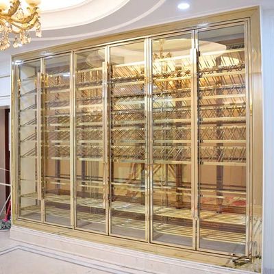 お買い得 オーダーメイド 銅 アンティーク ブラシ ステンレス ワイン キャビネット 4 ドア 温度 制御 オンライン