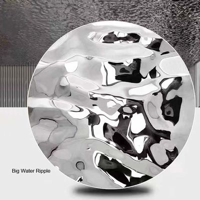 Silver Mirror Water Ripple Stainless Steel Panels With Honeycomb For Villa Holiday