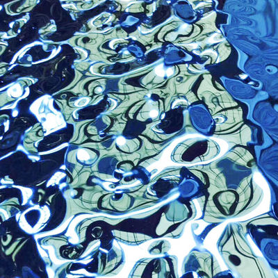 お買い得 青色 304 1.5MM 厚さ 鏡 スタンプ ステンレス スチール シート 水 波紋 パネル オンライン