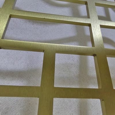 304 Finish Brushed Stainless Steel Metal Screen Partition Antique Gold Brass Color Satin Laser Engrave Room Dividers