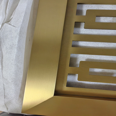 304 Finish Brushed Stainless Steel Metal Screen Partition Antique Gold Brass Color Satin Laser Engrave Room Dividers