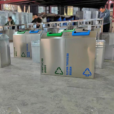 お買い得 シルバー色 316L ステンレス金属ゴミ箱製品 オンライン