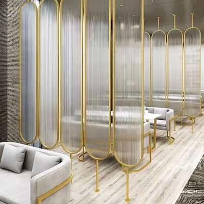お買い得 Metal Brushed Satin Glass Metal Oval Stainless Steel Partition Dividers For Hotel Room オンライン