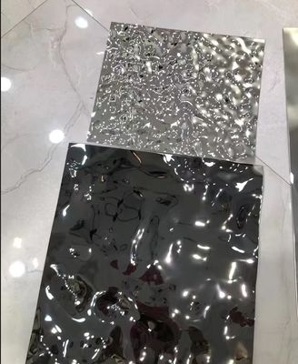 Silver Multi Color 316L 1.2MM Thickness Mirror Wave Water Ripple Stainless Steel Panels With Honeycomb