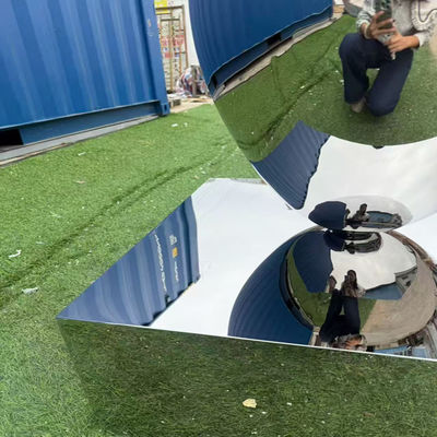 Round Stone Shape White Mirror Polished Art Design Metal  Stainless Steel Sculpture