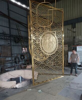 お買い得 Asian Cultural Pattern Stainless Steel Decorative Screen オンライン