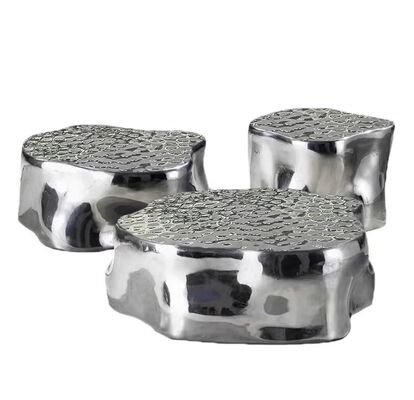 手作り ミラー ゴールド ステンレス 鋼 OEM ODM デザイン カフェテーブル セット モダン ネスティング サイド テーブル リビング 家具