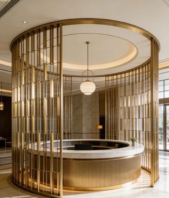 お買い得 庭やパティオのためのアンティークブラス・フィニッシュ金属プライバシースクリーン オンライン